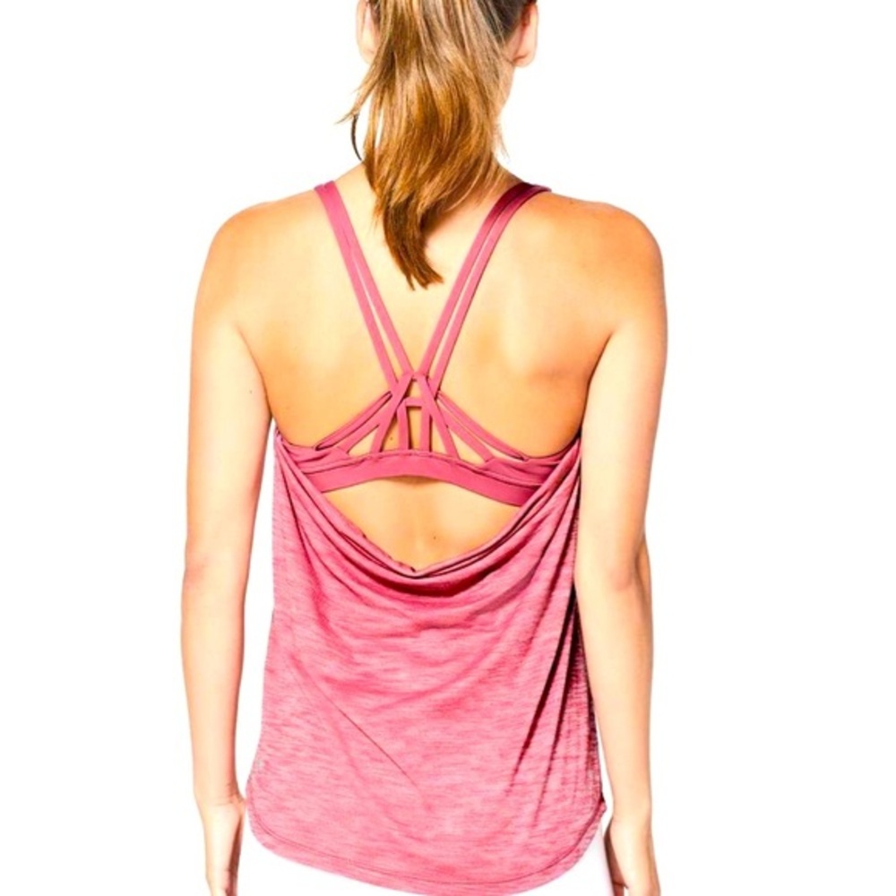 Lululemon Moment To Movement 2-In-1 Tank Top 
Heathered Cherry Tint size 2 Small